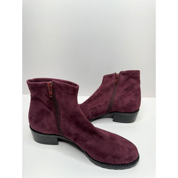 Ron White Boots Size 5.5US 36EUR Wine Giorgi Stretch Side Zip Ankle Booties - Picture 7 of 12